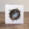 Cottontails Baby Cards*Asleep in a Nest Card