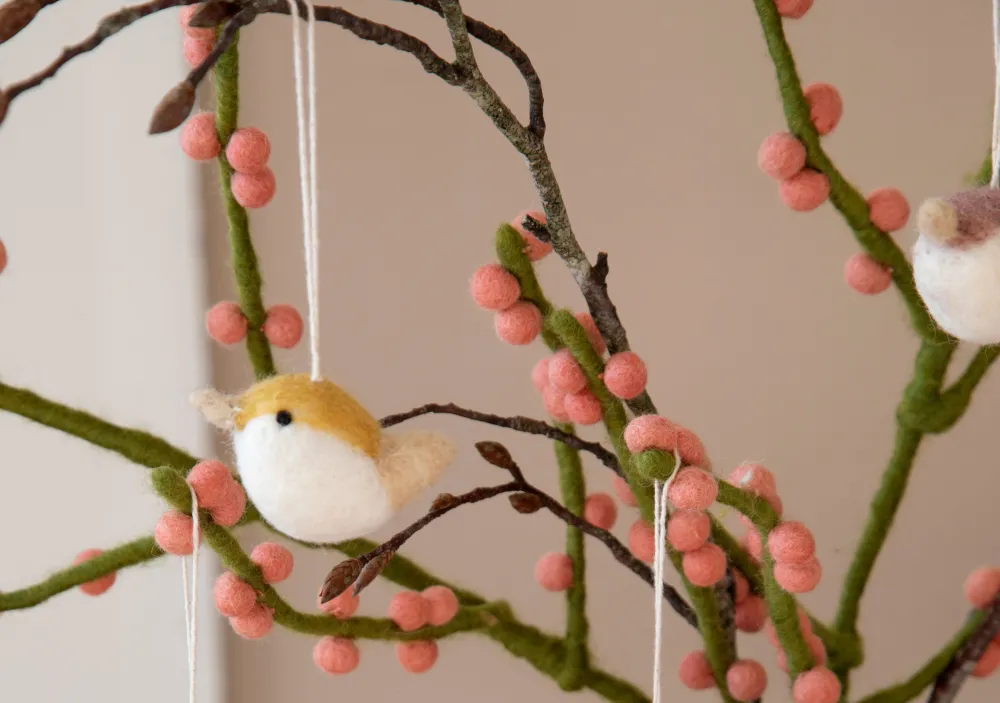 Cottontails Baby Handmade Felt*En Gry & Sif - handmade trio of birds