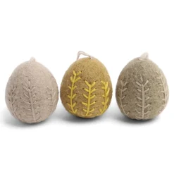 Cottontails Baby Handmade Felt*En Gry & Sif - three handmade felt embroidered eggs