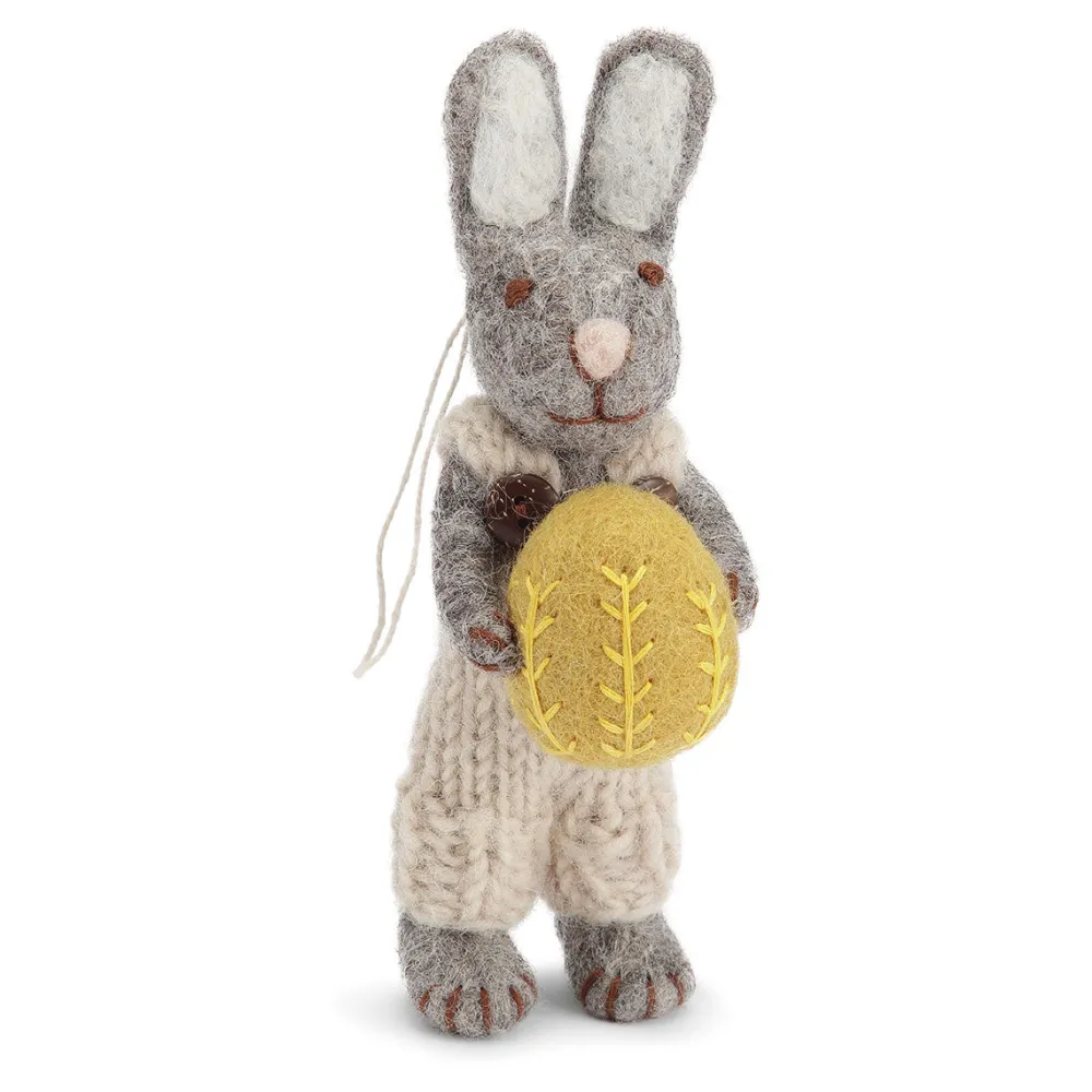 Cottontails Baby Felt Bunnies | Soft Toy Bunnies*En Gry & Sif little grey rabbit - yellow egg