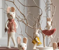 Cottontails Baby Felt Bunnies | Soft Toy Bunnies*En Gry & Sif little grey rabbit - yellow dress