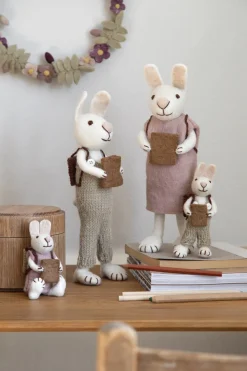 Cottontails Baby Felt Bunnies | Soft Toy Bunnies*En Gry & Sif little white hare - school girl