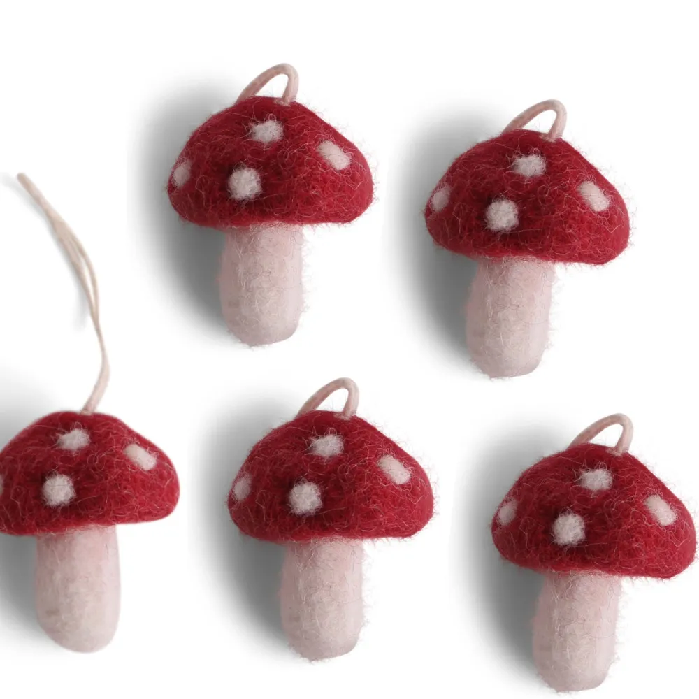 Cottontails Baby Handmade Felt*En Gry & Sif mini toadstools - set of five