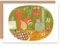 Cottontails Baby Cards | Little Kitchen*Greeting Card - Baking Squirrel