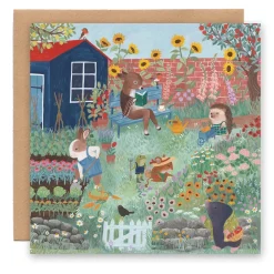 Cottontails Baby Cards*Greeting Card - Gardening Animals