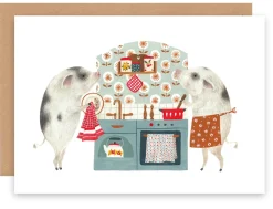Cottontails Baby Cards | Little Kitchen*Greeting Card - Kitchen Piggies