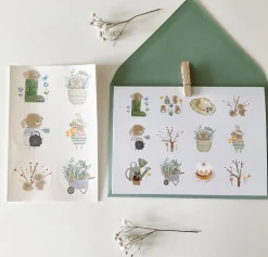 Cottontails Baby Stickers & Stationery | Cards*Handmade Card & Stickers - Spring Bunnies