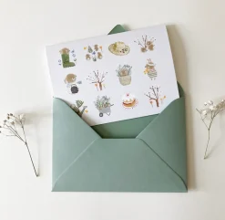 Cottontails Baby Stickers & Stationery | Cards*Handmade Card & Stickers - Spring Bunnies