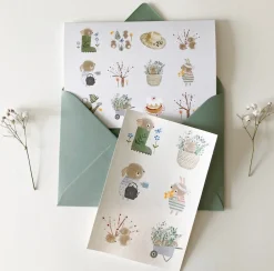 Cottontails Baby Stickers & Stationery | Cards*Handmade Card & Stickers - Spring Bunnies