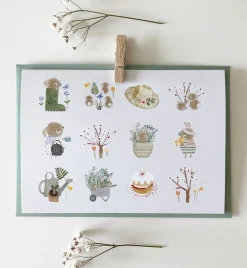 Cottontails Baby Stickers & Stationery | Cards*Handmade Card & Stickers - Spring Bunnies