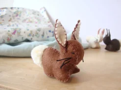 Cottontails Baby Felt Bunnies | Soft Toy Bunnies*Handmade little felt rabbit - brown