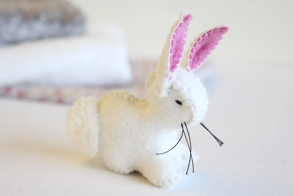 Cottontails Baby Felt Bunnies | Soft Toy Bunnies*Handmade little felt rabbit - white
