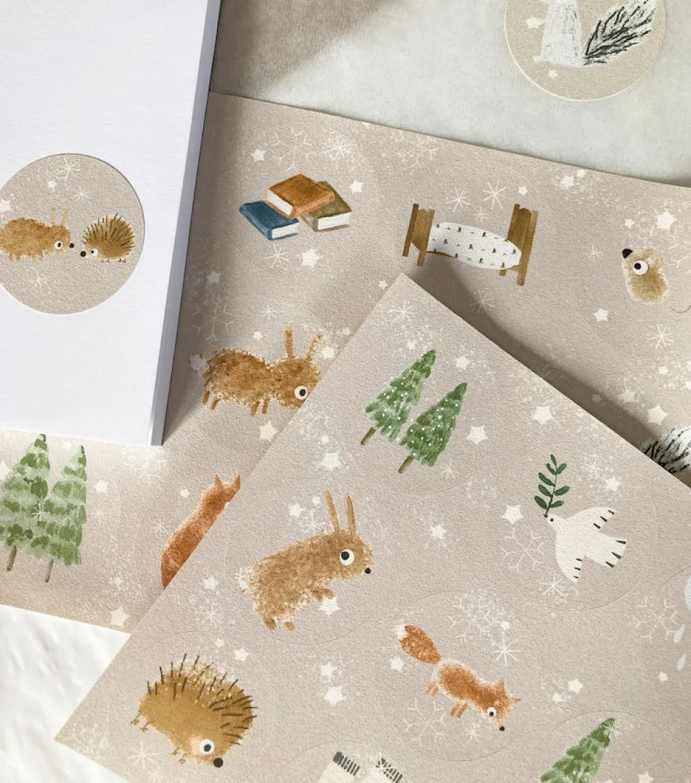 Cottontails Baby Stickers & Stationery | Craft & Stickers*Handmade Paper Stickers - Bunny Woodland