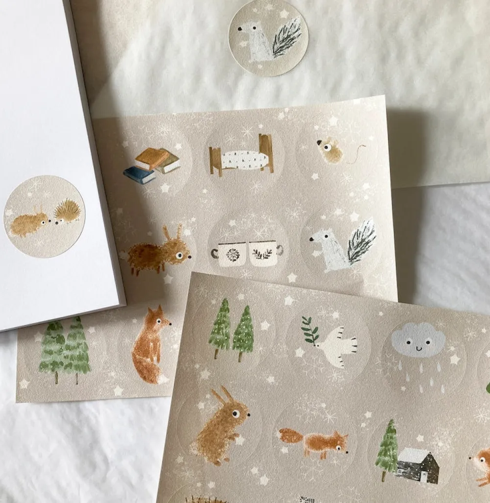 Cottontails Baby Stickers & Stationery | Craft & Stickers*Handmade Paper Stickers - Bunny Woodland