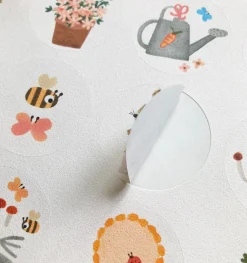 Cottontails Baby Stickers & Stationery | Bunny Cards & Stationery*Handmade Paper Stickers - Gardening Bunnies