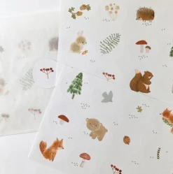 Cottontails Baby Stickers & Stationery | Craft & Stickers*Handmade Paper stickers - White Woodland
