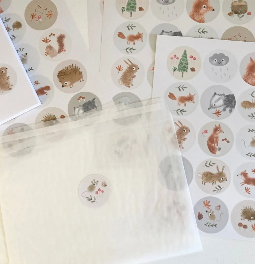 Cottontails Baby Stickers & Stationery | Craft & Stickers*Handmade Paper Stickers - Little Animals