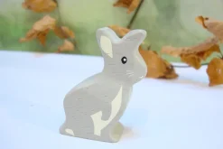 Cottontails Baby Wooden Bunnies | Wooden Toys*Little wooden woodland animal - grey rabbit