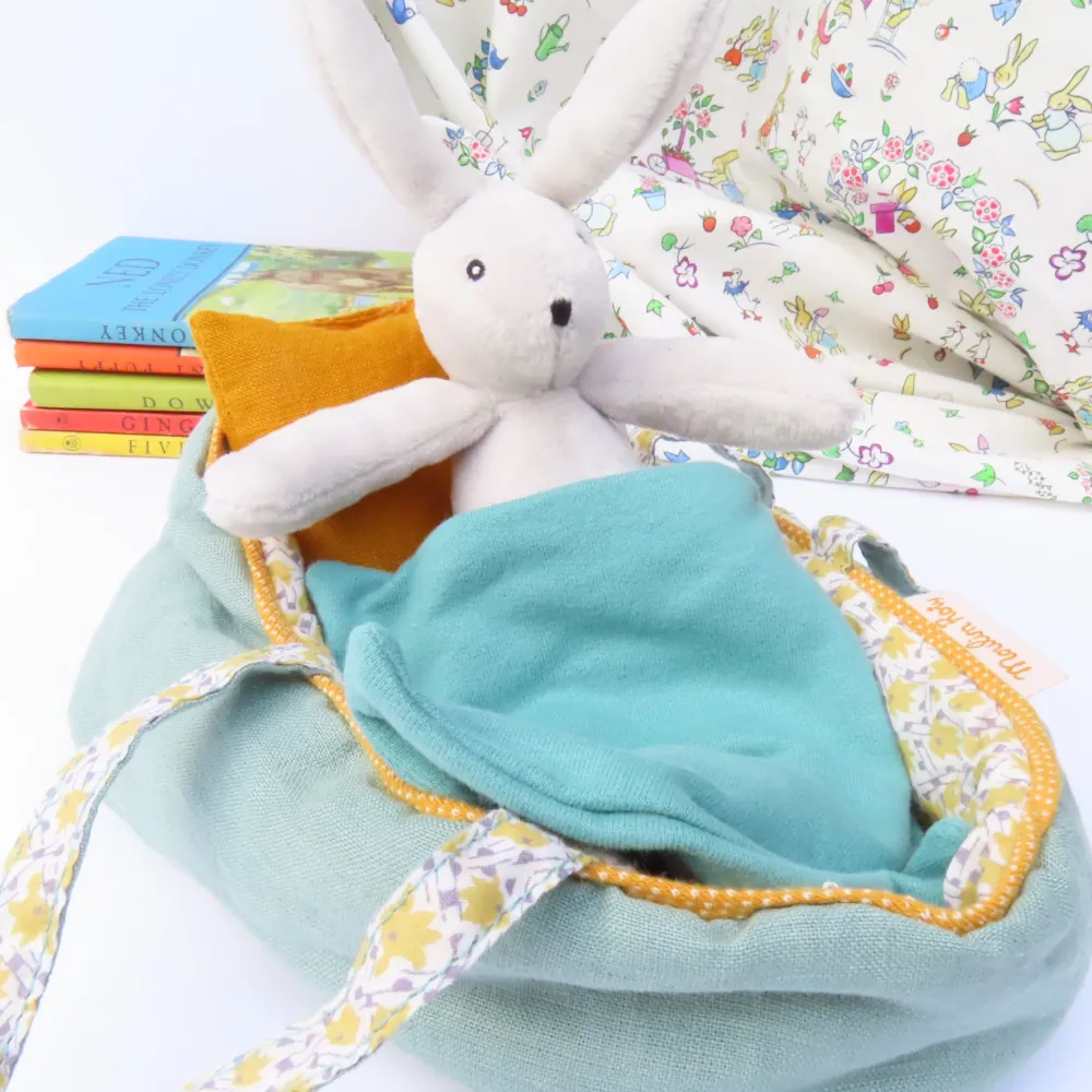 Cottontails Baby Baby Soft Toys | Soft Toys*Moulin Roty Bunny in a Carry Cot