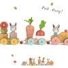 Cottontails Baby Wooden Bunnies | Wooden Toys*Moulin Roty Three Rabbits Pull-along Wooden Train