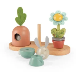 Cottontails Baby Wooden Bunnies | Wooden Toys*Moulin Roty Three Rabbits Wooden Stacking Toy