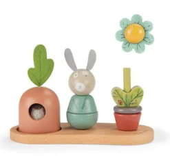 Cottontails Baby Wooden Bunnies | Wooden Toys*Moulin Roty Three Rabbits Wooden Stacking Toy