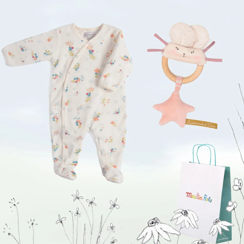 Cottontails Baby Handpicked Gift Sets | Clothing & Nursery*New Baby Gift Set - pretty sleep suit & mouse rattle