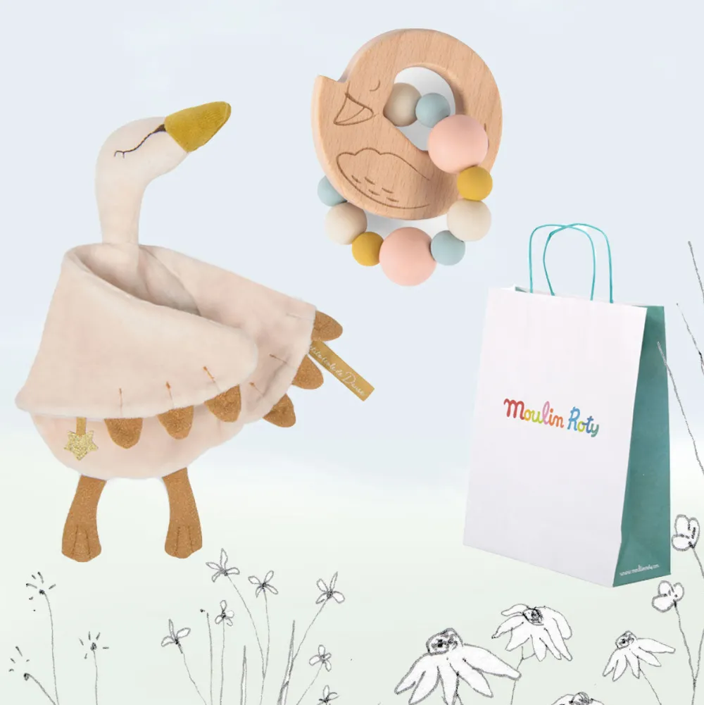 Cottontails Baby Handpicked Gift Sets | Comforters & Rattles*New Baby Gift Set - swans