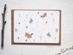 Cottontails Baby Cards | Bunny Cards & Stationery*Postcard & Envelope - Fox & Bunny Woodland