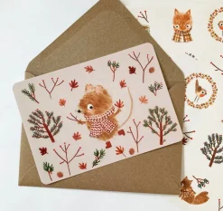 Cottontails Baby Cards*Postcard & Envelope - Harvest Mouse