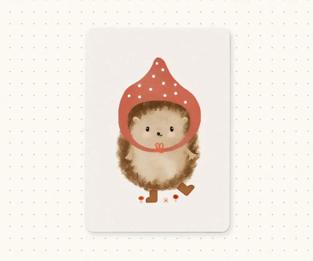 Cottontails Baby Cards*Postcard & Envelope - Pixie Hedgehog